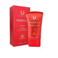 کرم ضد آفتاب بی رنگ spf 50 لاکچری کوین حجم 50 میل